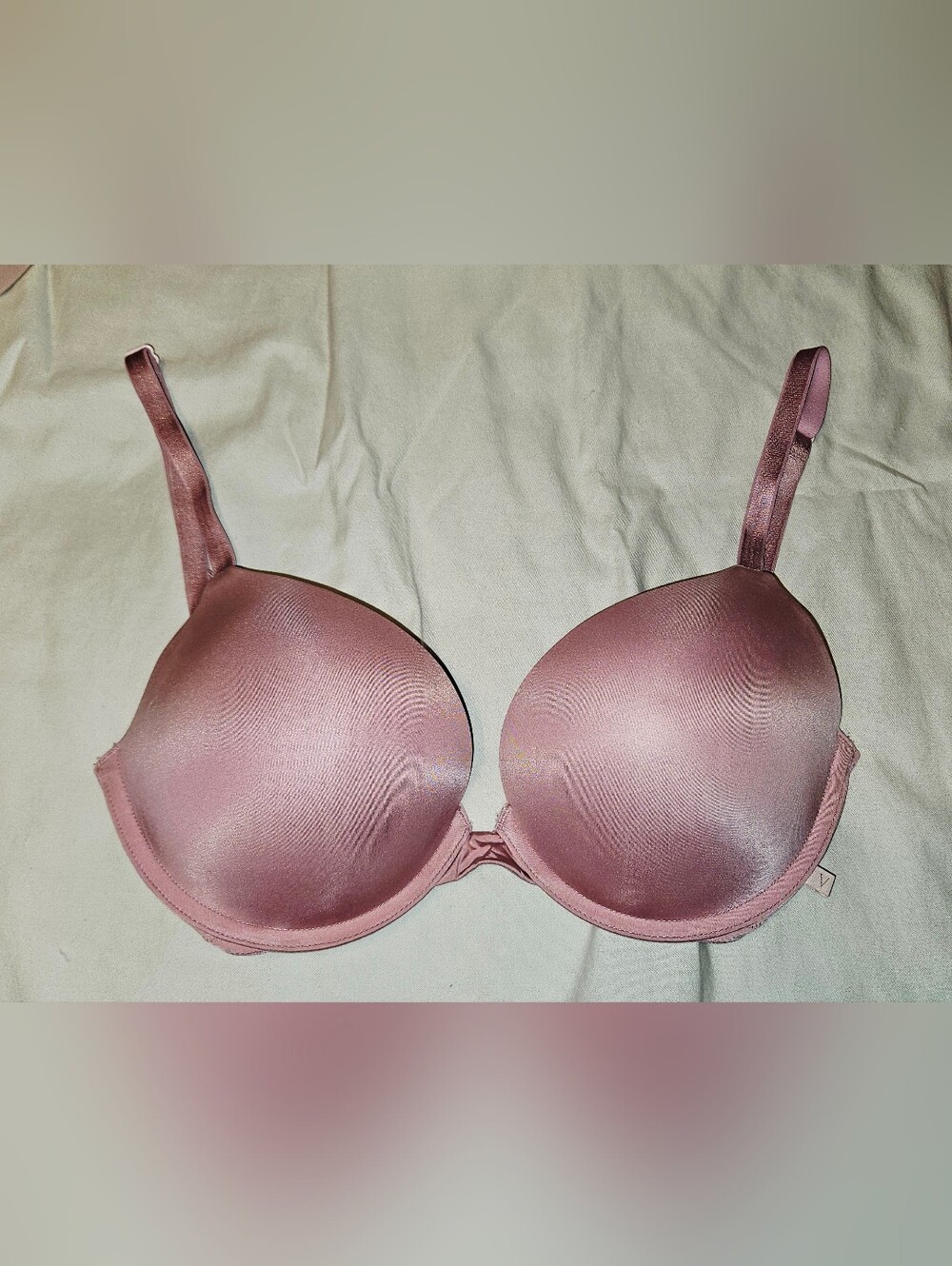 Victoria's Secret 32DD Mauve Pink Satin Push-Up Bra Like New